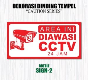 SIGN AKRILIK 10x20 Cm Hiasan Dinding Variasi Tanda Pintu Kamar CCTV Perhatian Motif SIGN