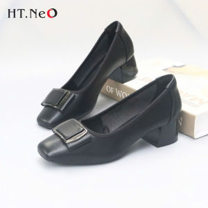 Giày Công Sở - Giày Cao Gót Nữ HT.NEO Mũi Tròn  Gót Trụ Cao 5cm Thanh Lịch GC05