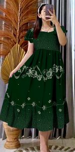Daster Cantik Ibu muda Kekinian / Midi Dress Chibi Brand Rayon Busui Friendly