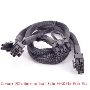 CORSAIR 8Pin to Dual 8pin 6+2pin Braided Net PCIe Power supply Cable Graphics Card GPU Cable 8Pin for CX-M Series CX850M CX750M CX600M CX500M CX430M AXi Series AX1500i AX1200i AX860i AX760i AX Series AX860 AX850 AX760 AX750