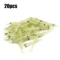 100Pcs Umpan Pancing Udang Tiruan Kecil Bercahaya Soft Lure Udang Palsu Mancing 4Cm. 