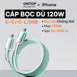 Cáp Sạc Nhanh 120W Gradient Bọc Dù [Type C to C / C to L] - Dây Sạc 7 Màu Siêu Bền Hỗ Trợ Sạc Nhanh iP 15/14/13 Sam Mi