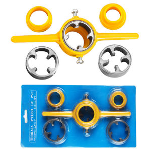 6PCS Plastic Pipe Thread Die Kit PVC/NPT Thread Maker 1/2" 3/4" 1" Plumbing Thread Tools Water Pipe Die Tap Wrench Set