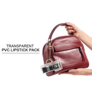 Clip-on Sleeve Chapstick Pouch Keychain Lipstick Holder Clear Lipstick Holder PVC Material Cosmetic Storage Travel Cases
