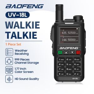 COD Stock 4PCS Baofeng UV-18L Tri-Band Walkie Talkie 999CH 15KM Long Range Ham Radio 1.77" HD Color Screen Type-C Rechargeable Handheld Two Way Radio