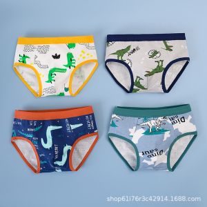 Kids Paradise 4 in 1 Cotton Boxer Shorts Cotton Brief Comfy Breathable Underwear for Boys Age 1-12Y