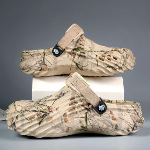 Free Shipping MenS Clogs EVA Soft Sole Large Size 47 Camouflage Print Closed-Toe Beach Sandals