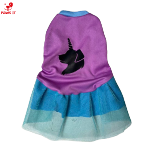Paws it Dog Cat Clothes Barbie dog and Unicorn Pet Dress Dog Shirts Dress Pink Violet Dog Tulle Dress Pet Pajama