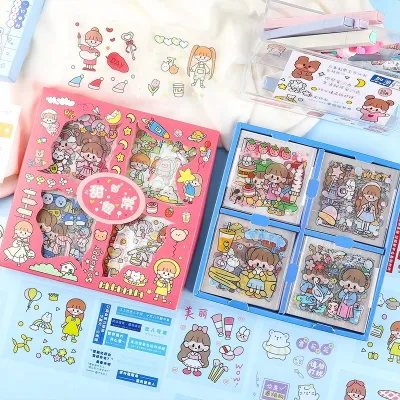 Hộp 100 Tấm Sticker Nhãn Dán Dễ Thương giúp cho bé thích thú