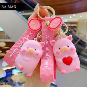 พวงกุญแจหมูชมพู พวงกุญแจจีตตกเเต่งกระเป๋า ของขวัญพิเศษ รสชาติ K044
