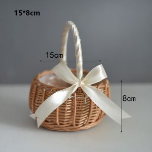 SABOAMM Handwoven Imitation Rattan Handhold Basket with Handles Multistyles Weaving Flower Basket Braid Storage Baskets Home Decoration /Restaurant Serving Tabletop Display