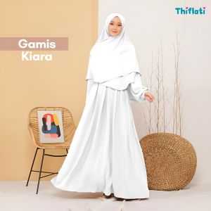 Set Gamis Kiara Crinkle Airflow Premium Dress Muslimah Polos Simpel