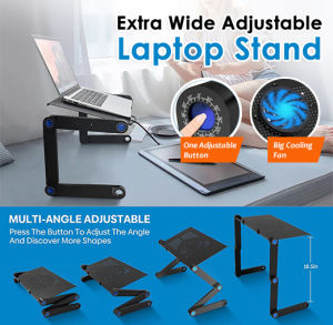 🇸🇬 (48cm Extra Wide) Multi Functional Adjustable Laptop Stand / Table Desk / Adjustable Side Table / Work Desk / Adjustable Table / Laptop Stand Adjustable / Laptop Table / Adjustable Aluminum Laptop Desk