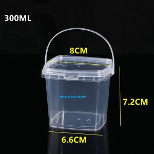 Xô Vuông/TRÒN 500ml xô nhựa 1000ml xô vuông 2000ml đựng thực phẩm có nắp đậy kín