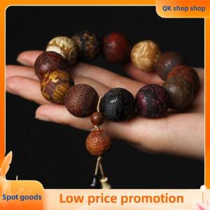 ✨QK shop✨ Classic 20mm Handmade Wood Carved Beaded Bracelet With Pendant For Men And Women Jewelry Gift