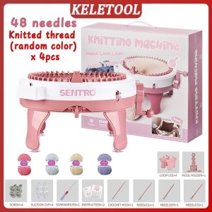 Knitting Machine Circular Round Weaving Loom 48 Needles Double Knit Function Sturdy Build For Household Hand Knitting