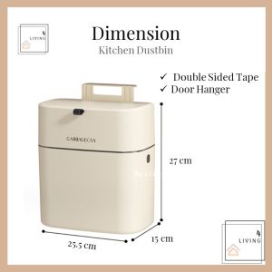 Simple Minimalist Hanging Kitchen Dustbin Bertutup Tong Sampah Dapur Gantung Kabinet Kitchen Storage Organizer