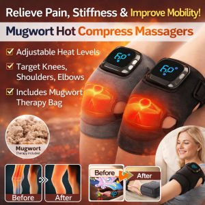 JMY Moxibustion Heating Knee Massager Anti Cold Heating Knee Support for Arthritis 6Massage Intensity Knee Massager with Rapid Heating
