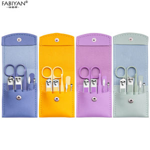 7Pcs/set Stainless Steel Nail Clippers Set Sharp Nail Trimmer Nail File Ear Spoon Eyebrow Clip Tweezers Manicure Nail Art Tool Kit