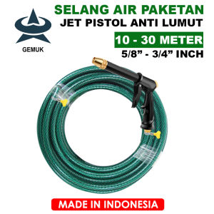 YIKUO Selang Air Cuci Motor 10 Meter Sampai 30 meter Sepaket Selang Semprotan Air Watergun Jet Spray Selang Air Benang Anti Lumut Cuci Motor Cuci Mobil Siram Tanaman
