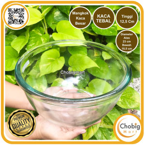 CHOBIG Mangkuk Kaca 3500ml Bening Mangkok Sayur Salad XL Jumbo 3.5L KIG BIB