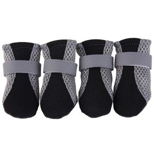 BENGPEN 4pcs/set Anti-slip Pet Dog Shoes Reflective Waterproof Puppy Booties Pet Supplies Wear Resistant Pet Rain Shoes Outdoor