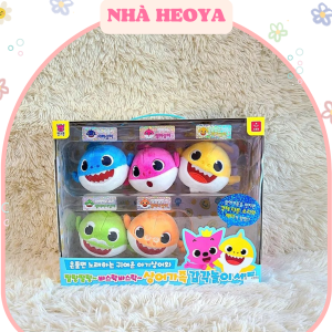 SET ĐỒ CHƠI 5 CON GẤU BÔNG GIA ĐÌNH CÁ MẬP PHÁT ÂM THANH PINKFONG BABY SHARK