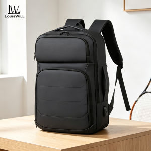 LouisWill Fashion Mens Business Laptop Backpack 15.6-inch Water-Resistant USB Charging Backpack Portable Laptop Backpack Large Capacity College Commuter Backpack for Work/Travel/Study