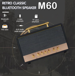 M60 Unique Design Portable Wireless Bluetooth HiFi Speaker V5.3 with Holder & Multiple Inputs