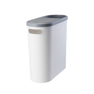 Space Saving Hand Press Trash Receptacle Waterproof Narrow Garbage Can for Limited Space