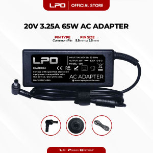 LPO Laptop Charger Adapter 20V 3.25A 65W Common Pin 5.5mm x 2.5mm for Lenovo IDEAPAD Z460 G580 S10-3 S10-3t S10-2 PA-1650-56LC G450 G460 B460 Z360