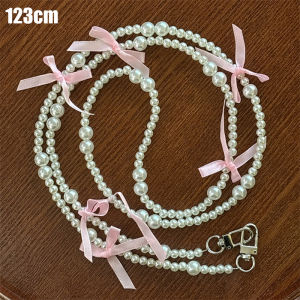 Korea Ins Bowknot Pearl Phone Charm Chain Anti-fall Mobile Phone Lanyard Straps Girl Jewelry Hanging Rope for IPhone Samsung