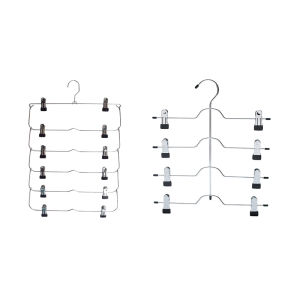 Fantic ชั้นวางกระโปรงโลหะ6ชั้น ชั้นแขวนกางเกงขาสั้นกางเกงกระโปรงประหยัดพื้นที่ไม่ลื่น
