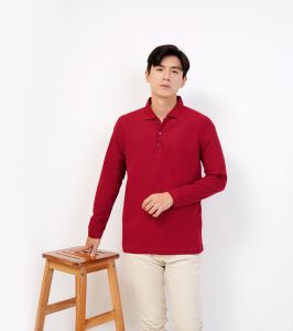 Kaos Kerah Lengan Panjang  merah maroon 100% BAHAN KATUN PREMIUM - Kaos Kerah panjang maroon - Kaos Kerah Lengan Panjang MAROON / KAOS KERAH COWOK / KAOS KERAH COWOK LENGAN PANJANG / KAOS KERAH POLOS / KAOS KERAH LENGAN PANJANG / KAOS KERAH PRIA"