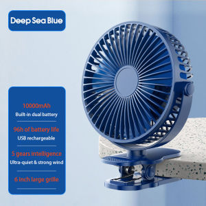 USB Table Fan Timer Fan 7 Blades 4 Speeds Wind Low Noise Electric Home Office Rechargeable Air Cooler Summer Cooling Small Quiet Fans Oscillatory Mini Fan Clip Fan