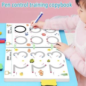 (Super Fan Toy Store) 2-6 years Magic Tracing Workbook Preschool Educational Toys Erasable Pen Logical Thinking Training for kids