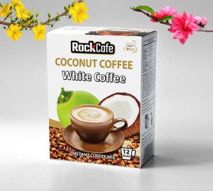 Combo 2 Hộp Rockcafe Coconut White Coffee Hòa Tan 12 Gói x 20g - Cà Phê Dừa Việt Nam Không Gluten