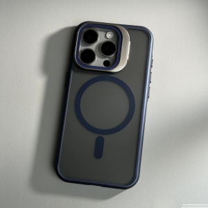 SENSE Luxury Magnetic Metal Bracket with Lens Film for iPhone 18 17 Air 16 15 14 13 12 11 Pro Max Matte Acrylic Hard Case
