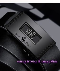 Thắt lưng da nam cao cấp jnari paul dây nịt nam da thật rộng 33mm khóa tự động mạ ti tan