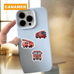 【CANAMEK】 500Pcs Cartoon Art Gift Fire Truck Roll Graffiti Stickers Scrapbooking Living Room Phone Community Skateboard Nostalgia Decals