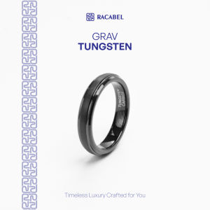 Racabel Grav Ring - Cincin Tungsten Pria Hitam Anti Karat