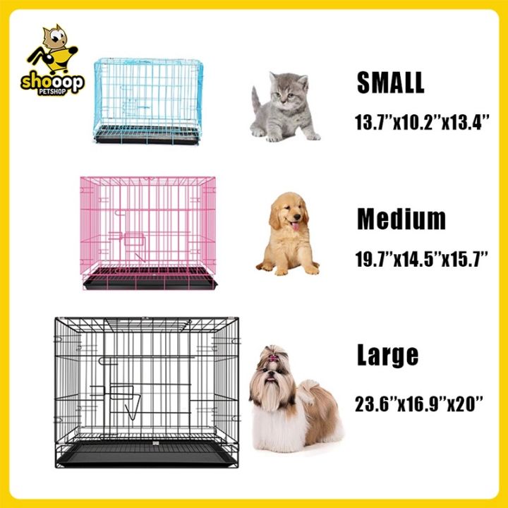 Dog cage with Poop Tray Heavy Duty Pet Cages cat cage Foldable Small Medium  cages Lazada PH