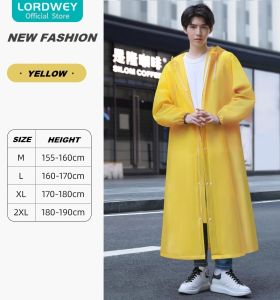 Lordwey Nam Thời Trang câu cá Áo Mưa dài đầy đủ cơ thể không ướt electromobile đi xe duy nhất EVA Áo mưa kéo dài vành áo mưa