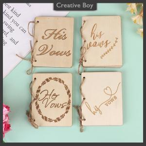 [Creative] 2PCS Wedding Vow Books Wedding Vow Notebook Creative Sturdy Kraft Paper Handbook