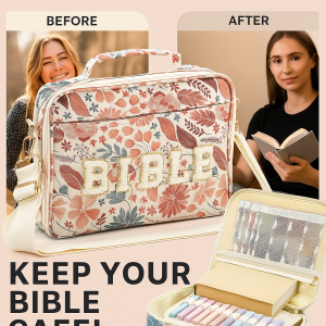 Large-Capacity Bible Storage Bag Dustproof Stationery Storage Organizer Portable Multi-Functional Handbag