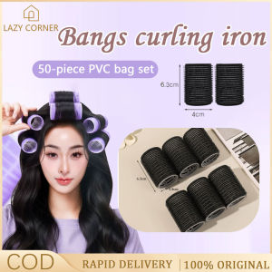 50pcs Fluffy Self Grip Hair Curlers Lazy Curler Silk Curling Roller Velcro Setting Roller with Cover