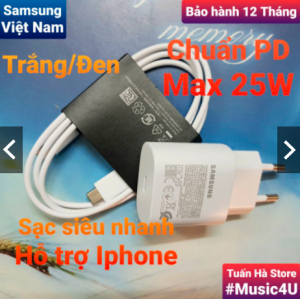 Củ sạc nhanh Samsung EP-TA800 PD 25W Type C (Tương thích ngược 10W 15W) cho các dòng S và Note [Music4U]
