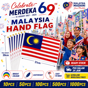 50/100/500/1000PCS Malaysia Mini Hand Flag Jalur Gemilang Wholesale Bulk Supply Bendera Tangan For School Event Parade Festival Decoration