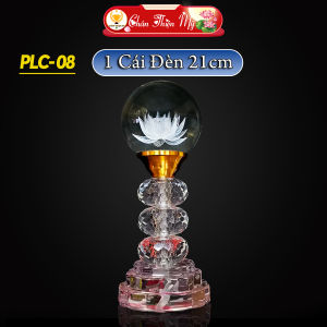 Đèn Thờ Pha Lê Cầu Nguyên Khối LED 7 Màu CHÂN THIỆN MỸ Đèn Bàn Thờ PLC-08