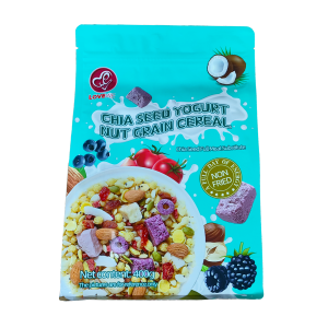 LOVEWE Breakfast Meal Replacement Cereal 400g Chia Seed Yogurt Oat Crunchy Muesli with Nuts & Fruit Instant Breakfast Snack Eat Dry or Add Milk Yogurt Non-Fried Cereal for Office School Travel 2 Variants